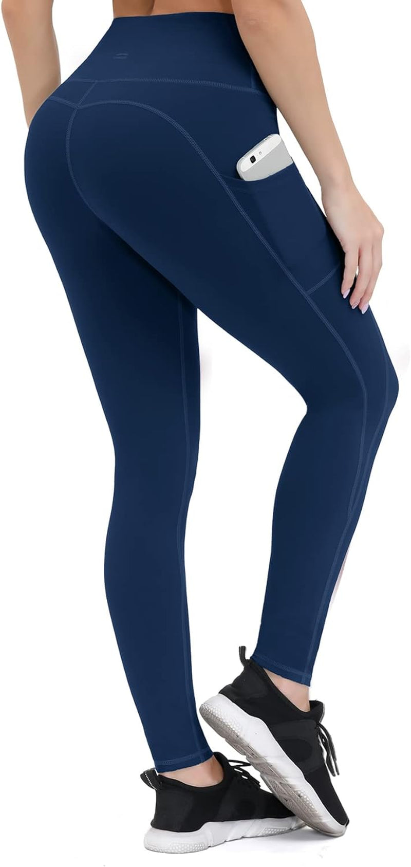 Anti-Nail Leggings for Women, Non-See-Through Yoga Pants with Phone Pockets, Tummy Control Full-Length/Capri Tights