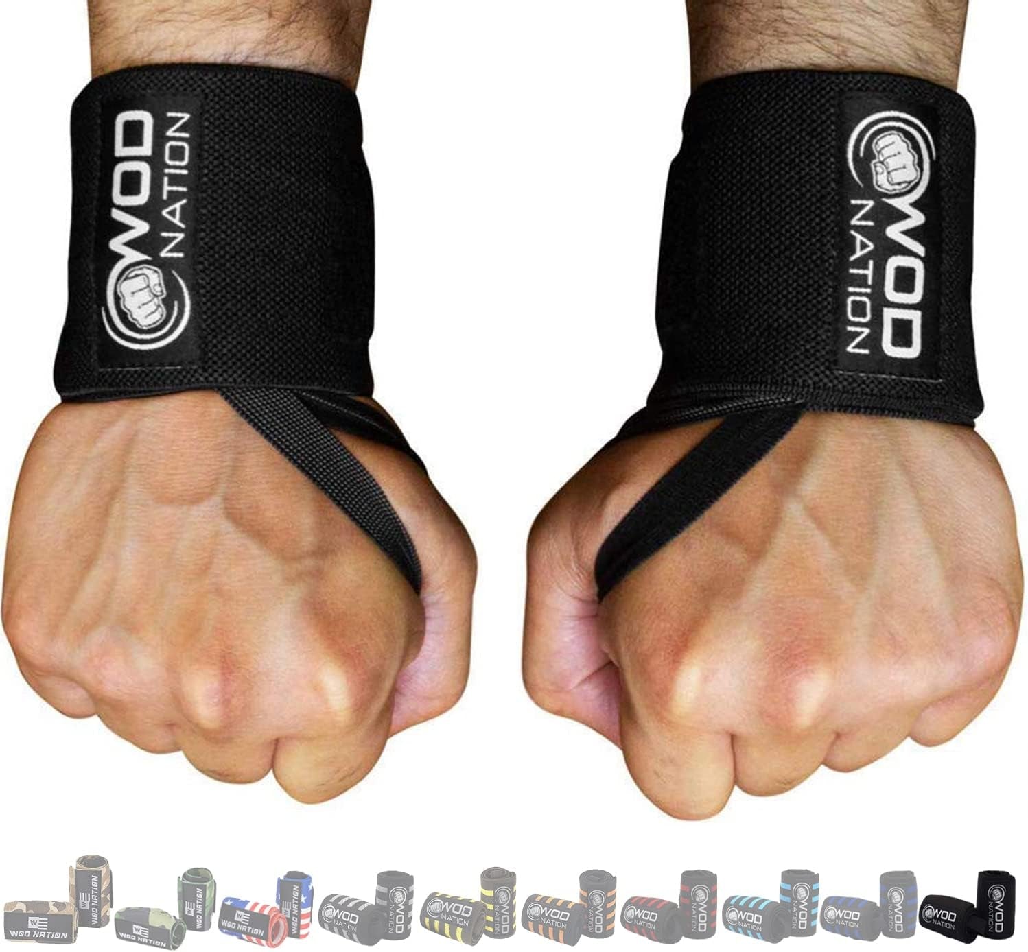 Wrist Wraps for Weightlifting, Professional Gym Wrist Straps W/Thumb Loop, Wrist Wraps for Men & Women, Wrist Support Wraps for Strength Training, Powerlifting & Bodybuilding